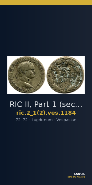 RIC II, Part 1 (second edition) Vespasian 1184 — CANOA