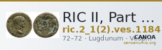 RIC II, Part 1 (second edition) Vespasian 1184 — CANOA