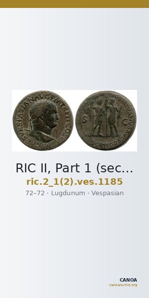 RIC II, Part 1 (second edition) Vespasian 1185 — CANOA