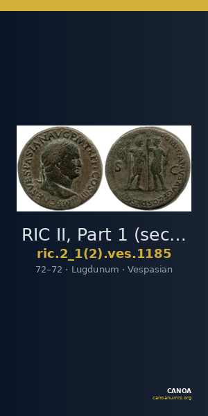 RIC II, Part 1 (second edition) Vespasian 1185 — CANOA
