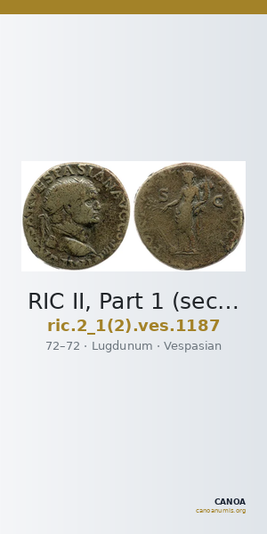 RIC II, Part 1 (second edition) Vespasian 1187 — CANOA