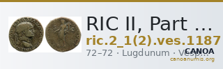 RIC II, Part 1 (second edition) Vespasian 1187 — CANOA