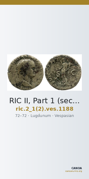 RIC II, Part 1 (second edition) Vespasian 1188 — CANOA