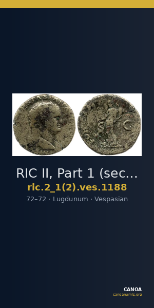 RIC II, Part 1 (second edition) Vespasian 1188 — CANOA
