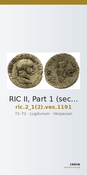 RIC II, Part 1 (second edition) Vespasian 1191 — CANOA