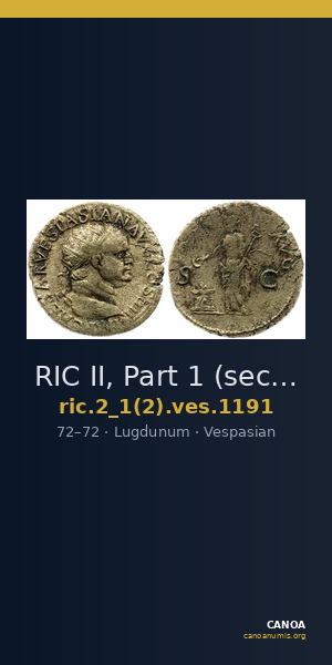 RIC II, Part 1 (second edition) Vespasian 1191 — CANOA