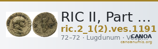 RIC II, Part 1 (second edition) Vespasian 1191 — CANOA