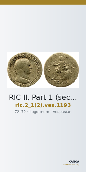 RIC II, Part 1 (second edition) Vespasian 1193 — CANOA
