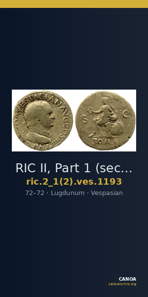 RIC II, Part 1 (second edition) Vespasian 1193 — CANOA