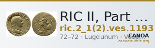 RIC II, Part 1 (second edition) Vespasian 1193 — CANOA