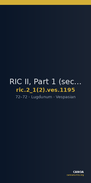 RIC II, Part 1 (second edition) Vespasian 1195 — CANOA