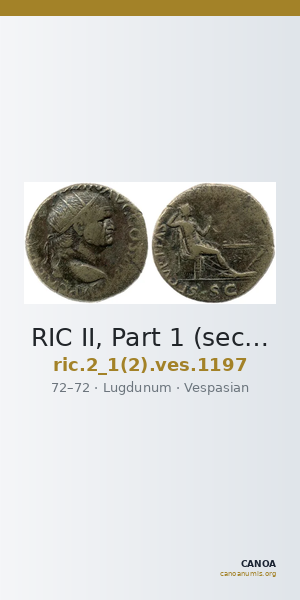 RIC II, Part 1 (second edition) Vespasian 1197 — CANOA