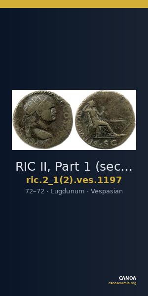RIC II, Part 1 (second edition) Vespasian 1197 — CANOA