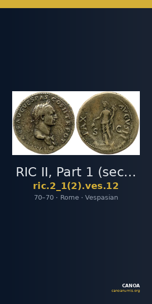 RIC II, Part 1 (second edition) Vespasian 12 — CANOA