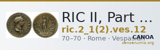 RIC II, Part 1 (second edition) Vespasian 12 — CANOA