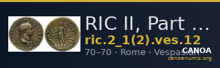 RIC II, Part 1 (second edition) Vespasian 12 — CANOA