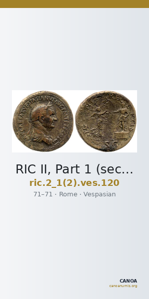 RIC II, Part 1 (second edition) Vespasian 120 — CANOA
