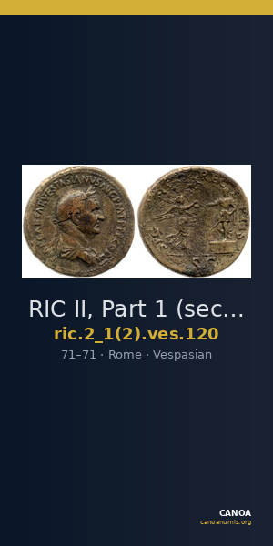 RIC II, Part 1 (second edition) Vespasian 120 — CANOA