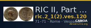 RIC II, Part 1 (second edition) Vespasian 120 — CANOA