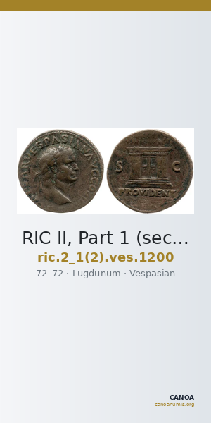 RIC II, Part 1 (second edition) Vespasian 1200 — CANOA