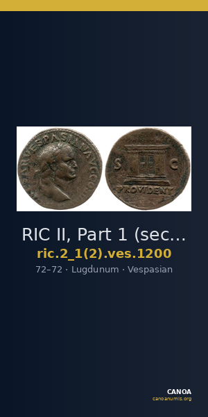 RIC II, Part 1 (second edition) Vespasian 1200 — CANOA