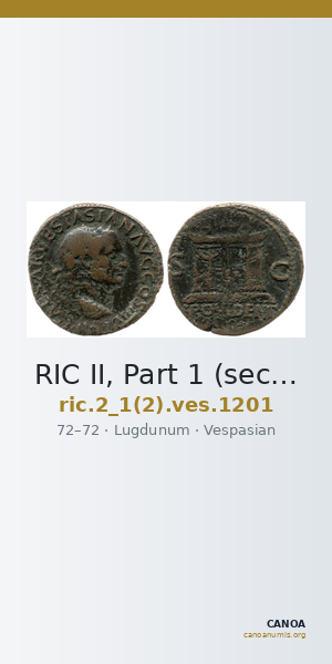 RIC II, Part 1 (second edition) Vespasian 1201 — CANOA