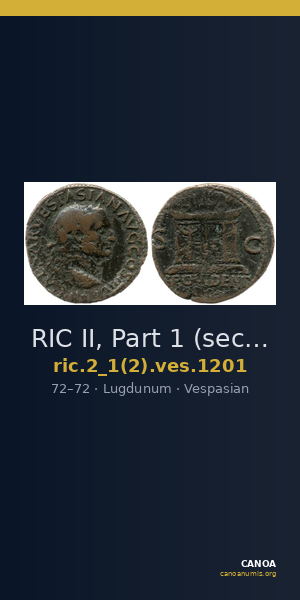 RIC II, Part 1 (second edition) Vespasian 1201 — CANOA