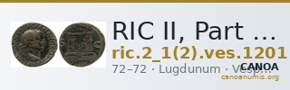 RIC II, Part 1 (second edition) Vespasian 1201 — CANOA