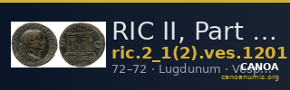 RIC II, Part 1 (second edition) Vespasian 1201 — CANOA