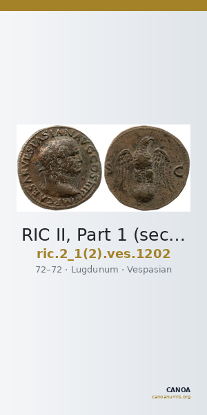 RIC II, Part 1 (second edition) Vespasian 1202 — CANOA