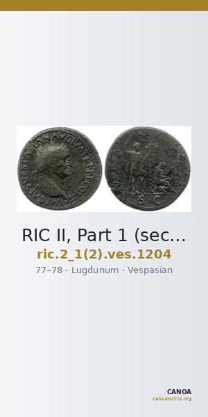 RIC II, Part 1 (second edition) Vespasian 1204 — CANOA