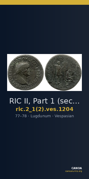 RIC II, Part 1 (second edition) Vespasian 1204 — CANOA