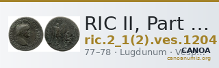 RIC II, Part 1 (second edition) Vespasian 1204 — CANOA