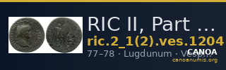 RIC II, Part 1 (second edition) Vespasian 1204 — CANOA