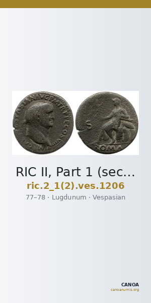 RIC II, Part 1 (second edition) Vespasian 1206 — CANOA