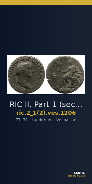 RIC II, Part 1 (second edition) Vespasian 1206 — CANOA