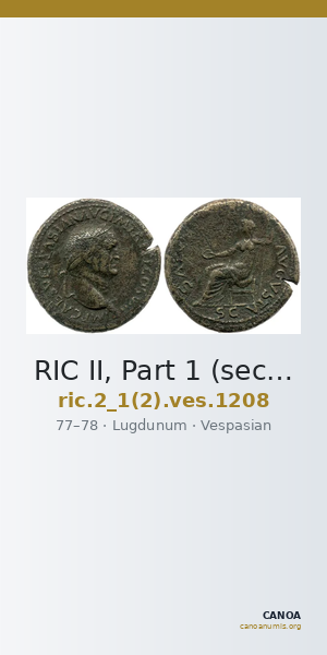 RIC II, Part 1 (second edition) Vespasian 1208 — CANOA
