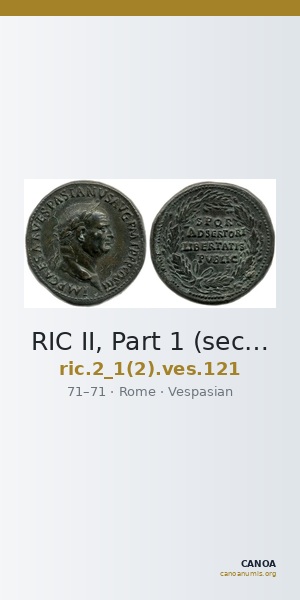 RIC II, Part 1 (second edition) Vespasian 121 — CANOA