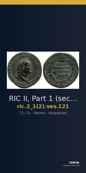 RIC II, Part 1 (second edition) Vespasian 121 — CANOA
