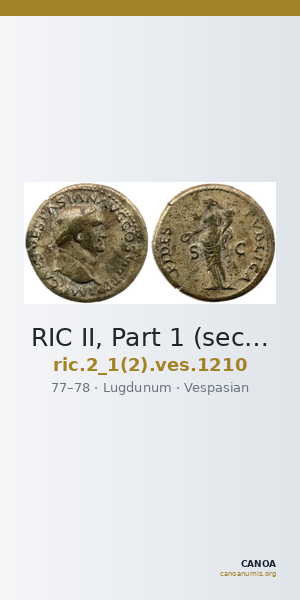 RIC II, Part 1 (second edition) Vespasian 1210 — CANOA