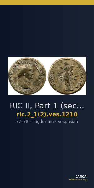 RIC II, Part 1 (second edition) Vespasian 1210 — CANOA