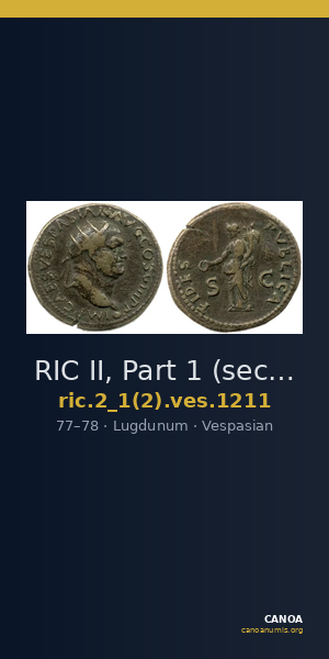 RIC II, Part 1 (second edition) Vespasian 1211 — CANOA