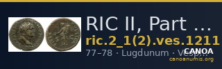 RIC II, Part 1 (second edition) Vespasian 1211 — CANOA