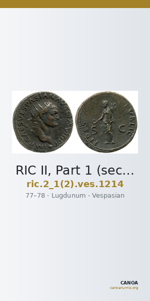 RIC II, Part 1 (second edition) Vespasian 1214 — CANOA