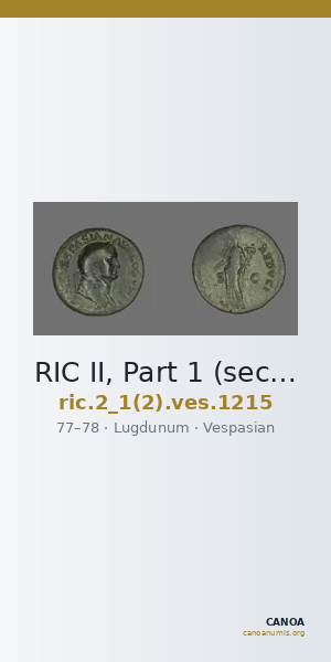 RIC II, Part 1 (second edition) Vespasian 1215 — CANOA