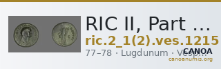 RIC II, Part 1 (second edition) Vespasian 1215 — CANOA