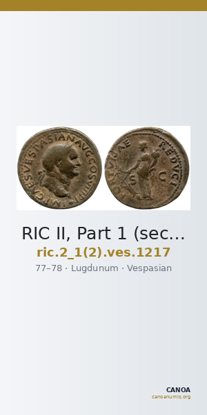 RIC II, Part 1 (second edition) Vespasian 1217 — CANOA