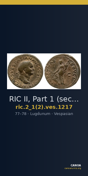 RIC II, Part 1 (second edition) Vespasian 1217 — CANOA