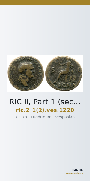 RIC II, Part 1 (second edition) Vespasian 1220 — CANOA