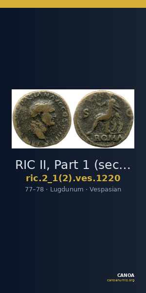 RIC II, Part 1 (second edition) Vespasian 1220 — CANOA